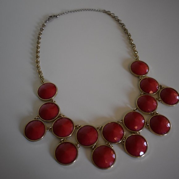 JCrew Gold & Red Statement Necklace | Excellent Condition - Picture 5 of 5